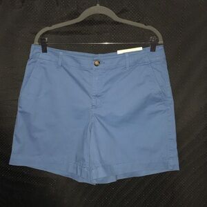 NWT LOFT Blue 6” Washed Twill Shorts, Size 12